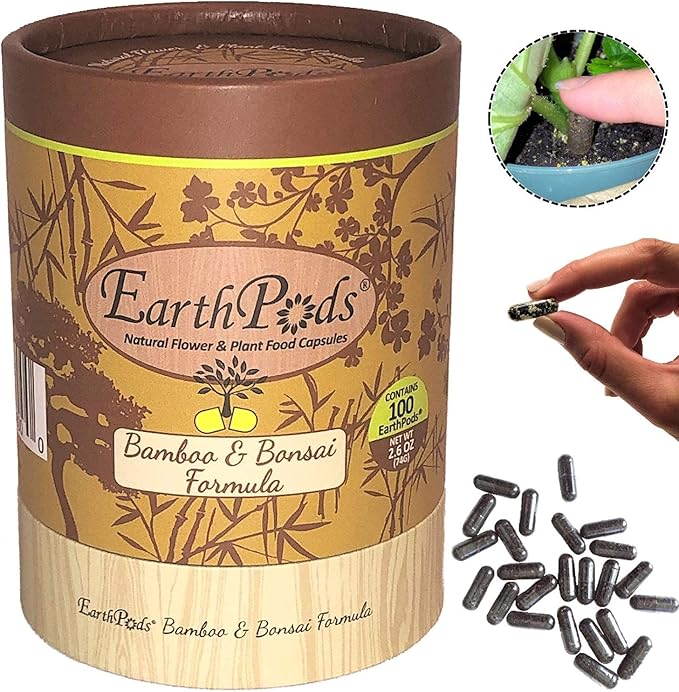 100 EarthPods - Premium Bio Organic Bonsai Tree Fertilizer Spikes - Special Formulated Money Tree & Lucky Bamboo Fertilizer - Made in USA