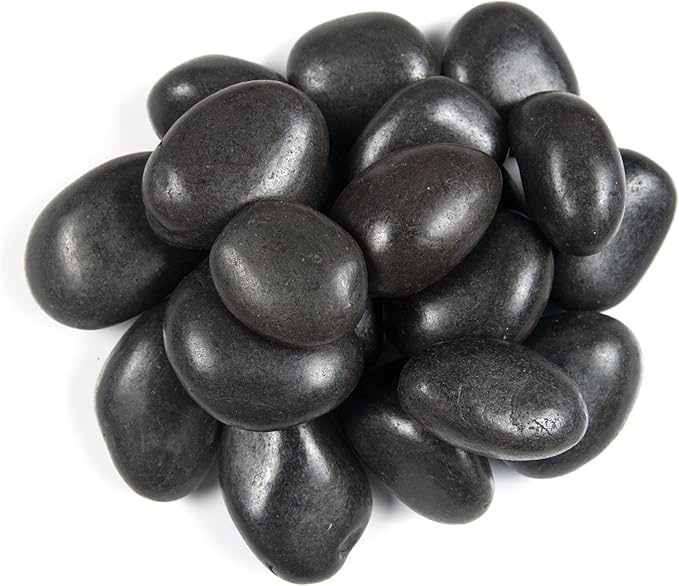 MSI Decorative Polished Black Pebbles, 1.2 inch - 2 inch, 40 lb. Bag(Pallet/ 55 Bags)