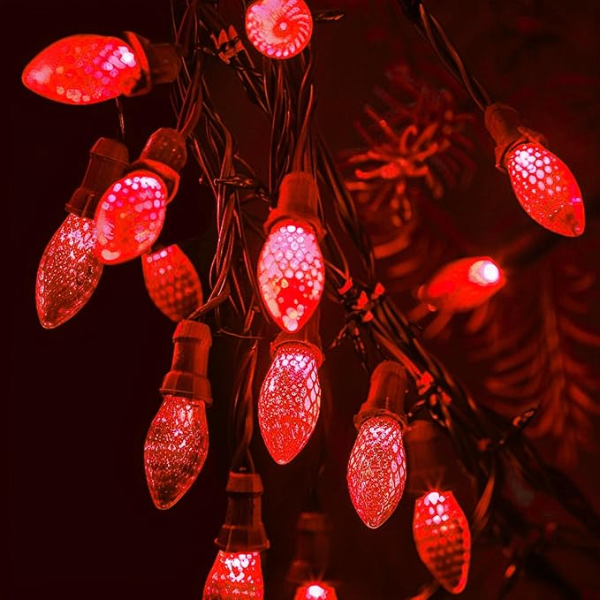 TW SHINE C9 Christmas Lights, 100 LED 66 FT Christmas String Lights Outdoor with 8 Modes Timer Waterproof Connectable for Indoor Yard Xmas Tree House Decorations (Red)