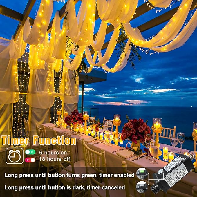 165FT 500 LED Christmas Lights, Plug in Christmas String Lights with Waterproof, 8 Modes Twinkle Fairy Lights for Xmas Garden Tree Holiday Decorations, Warm White