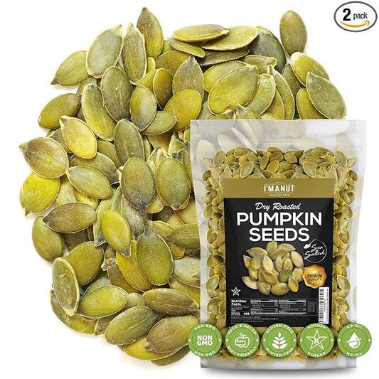 Oven Toasted Pumpkin Seeds with Sea Salt (Papitas) 32 oz (2 lb) Batch Tested Gluten & Peanut Free | No Oils | No PPO | Non GMO | Vegan and Keto Friendly | Premium Quality