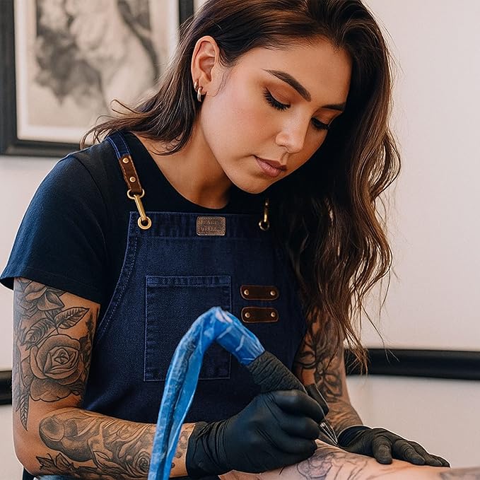 LEATHER VILLAGE Chef Aprons for Men Women with Large Pockets, Cotton Canvas Cross Back Adjustable Work Apron, Size M to XXL