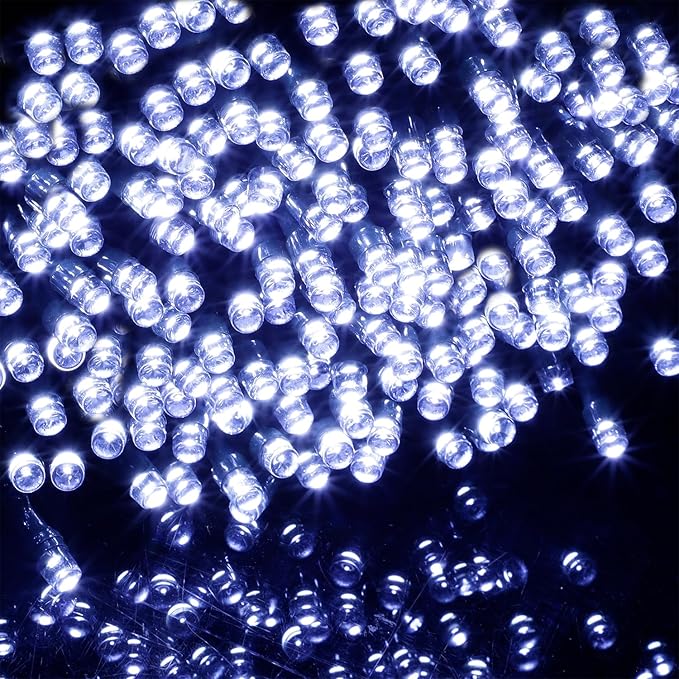 WATERGLIDE 1000 LED Christmas String Lights, 328 FT Green Wire LED Decorative Fairy Lights with Remote & 8 Modes, Waterproof for Outdoor Xmas Holiday Party Garden Wedding Home Decor, Cool White