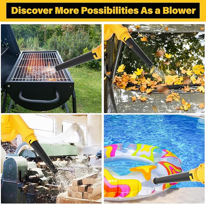 Electric Diatomaceous Earth Duster Compatible for DeWalt 20V Battery(Battery Not Included), Garden Dust Applicator with 1L Capacity and 7.5" Nozzle, Versatile Leaf Blower & Powder Sprayer