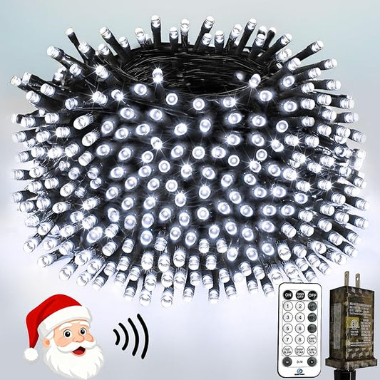 Voice Controlled Christmas Lights with Remote, 165 FT 500 LED String Lights Indoor Outdoor with 12 Modes 3 Timers, Dimmable Twinkle Light Plug in Waterproof for Xmas Tree Party Decor, Cool White