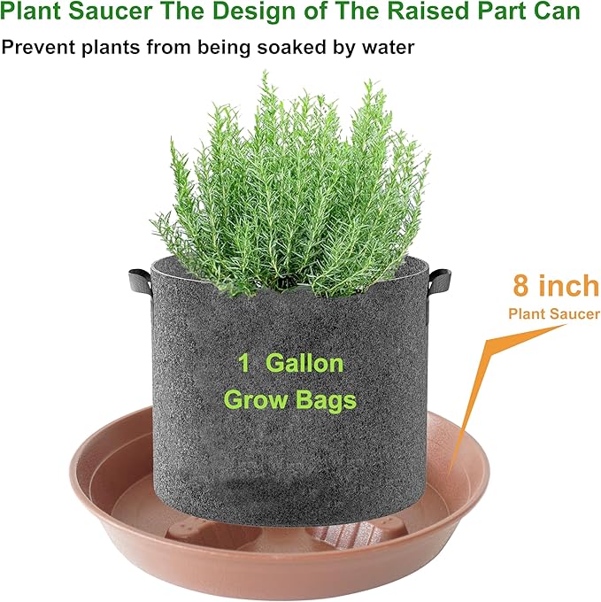 4 Pack Plant Saucer 8 inch, 10 12 14 17 inch, Plant Stand Plastic Plant Saucers for Indoors Outdoor, Heavy Duty Flower Planter Drip Trays for Pots, Pot Saucers for Plants, Grow Bags Saucers