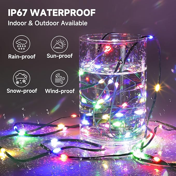 Mlambert 1050 LED Christmas Lights 344FT, Outdoor Waterproof Dimmable Fairy Lights with Remote, 8 Modes Indoor Lighting for Holiday Décor, Multicolor