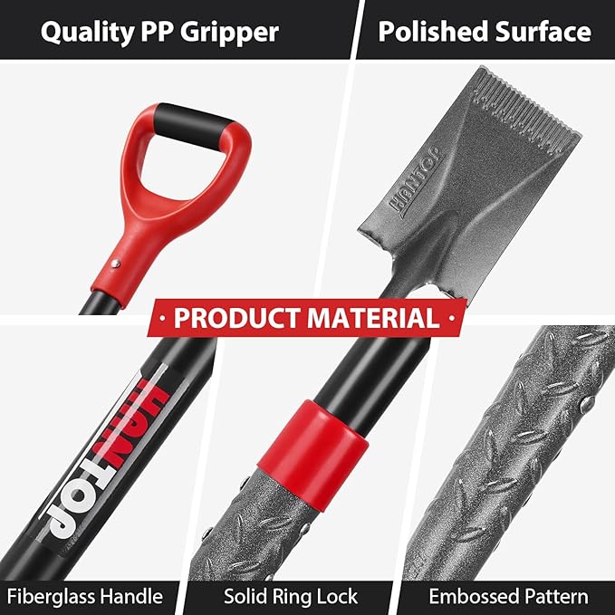 Spade Shovel Garden Flat Trenching Shovel for Digging Gardening Planting Edging, 43 inches