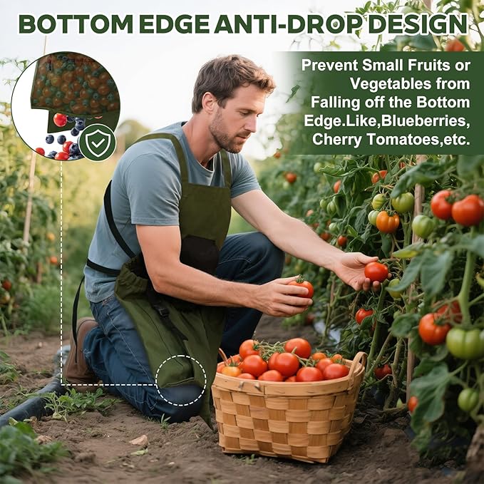 Gardening Apron,Canvas Garden Apron with Pockets for Women and Men,Harvest Apron,Gifts for Gardeners