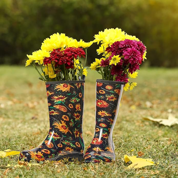 HISEA Women's Rain Boots Waterproof Mid Calf Garden Boots for Women