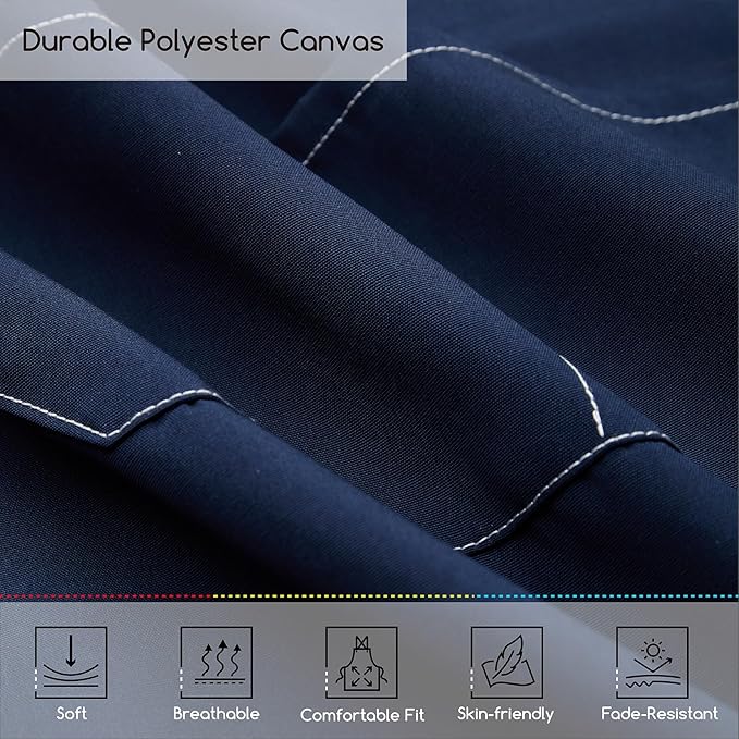 MEEDEN Painting Apron for Men Women: Adjustable Cross Back Waterproof Polyester Canvas Art Apron with 3 Pockets - Artist Apron for Acrylic Oil & Watercolor Painting, Gardening, Cooking - Navy