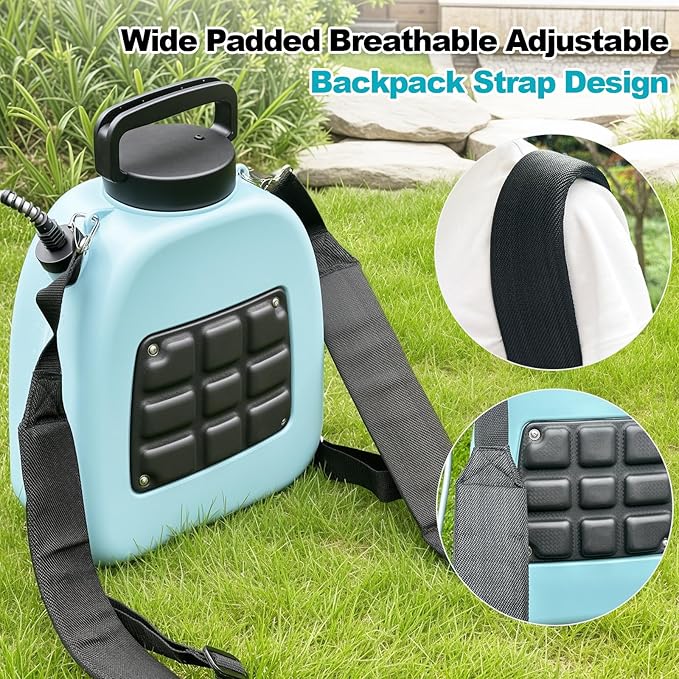 Battery Powered Backpack Sprayer, 2.6 Gallon Electric Garden Sprayer with 3 Adjustable Pressures, USB-C Charging, 5 Nozzles& 41″ Telescopic Wand for Weed Control, Pest Spray, Yard & Lawn Care