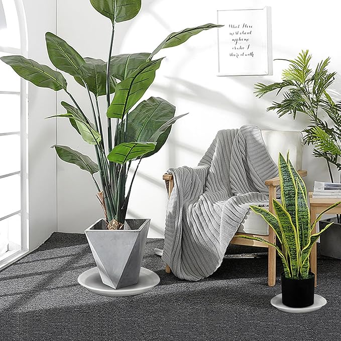 4 Pack Clear Plant Saucer 4 6 8 10 12 14 16 18 20 22 Inch Plant Trays for Pots, Plastic Extra Large Planter Saucers for Outdoors Indoors, Drip Catcher Water Tray for Plants (10 Inch)