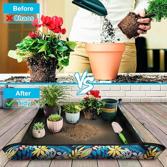 3 PCS 29.5"x 29.5" Waterproof Repotting Mat for Plant Transplanting and Mess Control