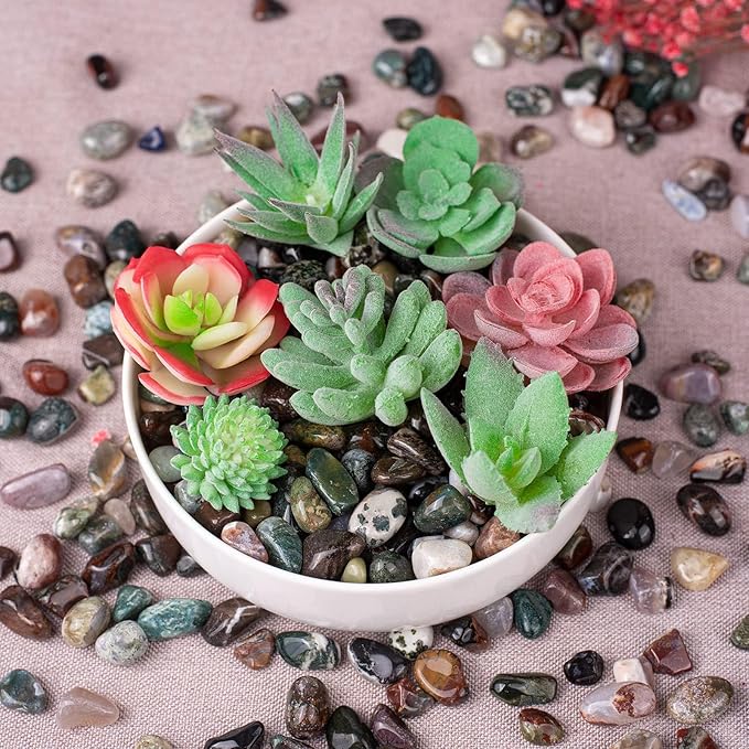 Polished Ocean Jasper Crystal Stone Set - 72 Pcs, 0.5" 10 oz Handpicked Natural Tumbled Gemstones Rocks, Pebbles for Reiki, Chakra, Healing, Home Decor