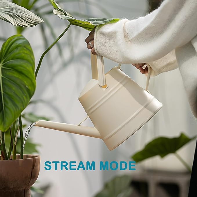 1 Gallon Watering Can Outdoor, Plastic Water Can for Plants with Comfort Grip Handle, Detachable Sprinkler Head