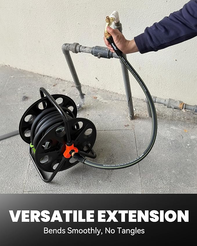 RAINPOINT Short Garden Hose 10ft x 5/8", Water Hose Heavy Duty, Flexible, Lightweight Durable Hybrid Hose with Swivel Handle for Yard, Car Wash, Pets, No Kink, Male to Female Fittings