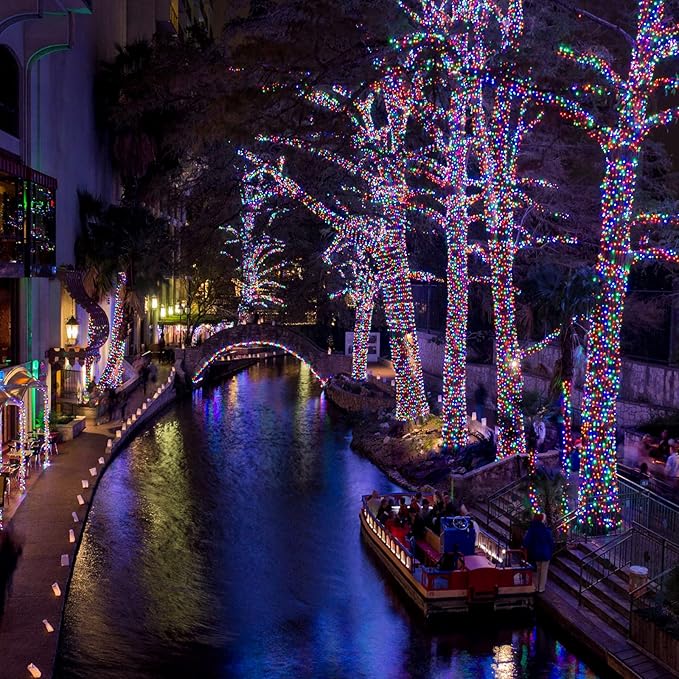 Extra-Long 144FT Solar String Lights for Outside, 2 Pack 400LED Solar Christmas Lights Outdoor, Waterproof Copper Wire with 8 Modes Twinkle Fairy Lights for Tree Garden Party Xmas Decor (Multicolor)