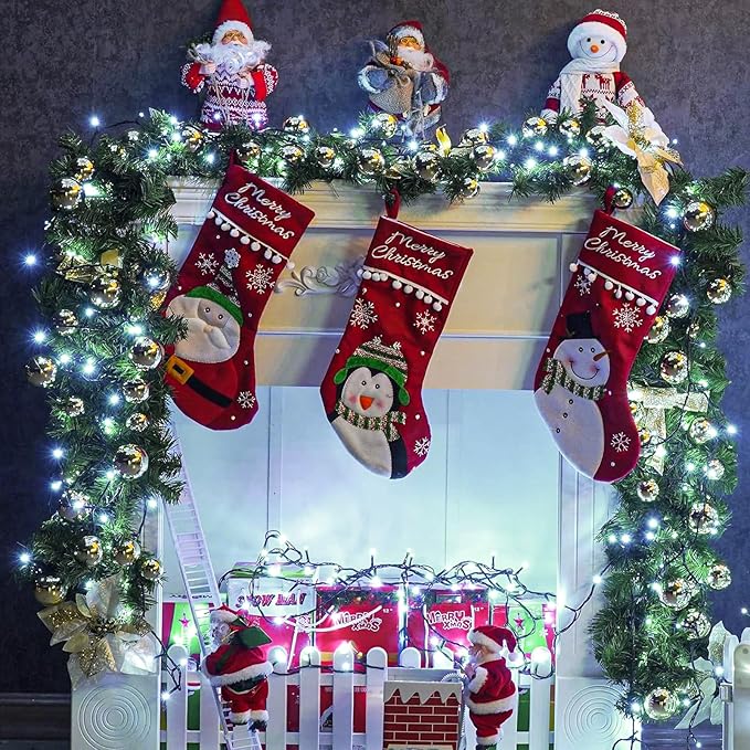 262FT 800 LED Christmas Lights, Plug in Christmas Tree Lights Outdoor with Timer and 8 Modes, Green Wire Waterproof String Light for Indoor House Yard Patio Xmas Decorations, White