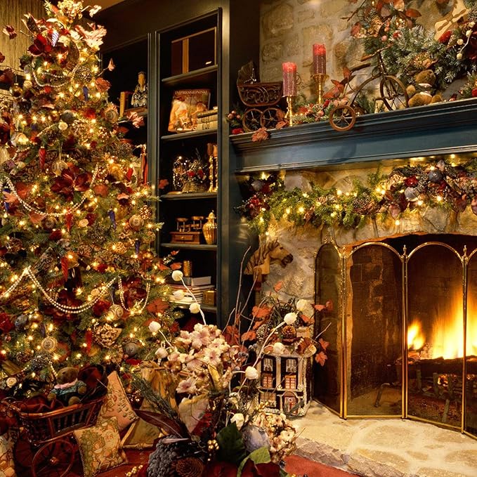 LED Christmas Mini Lights, 108 Feet 300 LED Clear Bulbs String Lights with 8 Light Modes, Connectable Fairy Lights Plug in for Outdoor Xmas Trees Garland Wreath Holiday Decorations, Warm White