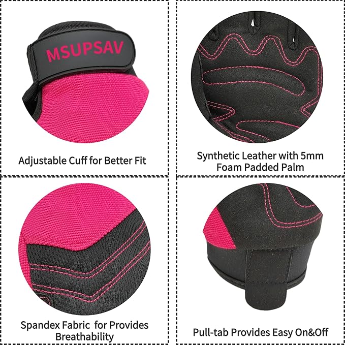 Thorn Proof&Puncture Resistant Gardening Gloves with Grip,Garden Glove for Women, Leather Yard Work Gifts