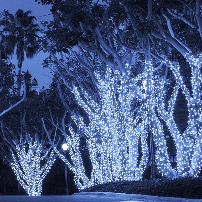 TW SHINE Christmas String Lights, 1000 LED 328FT Christmas Lights Plug in with 8 Modes, Remote Waterproof Lights Outdoor Indoor Decorations for Xmas Party Yard Decor, White