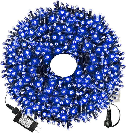 XTF2015 105ft 300 LED Christmas String Lights, End to End Plug 8 Modes Christmas Lights UL Certified Outdoor Indoor Fairy Light Christma s Tree, Patio, Garden, Party, Wedding, Holiday (Blue)
