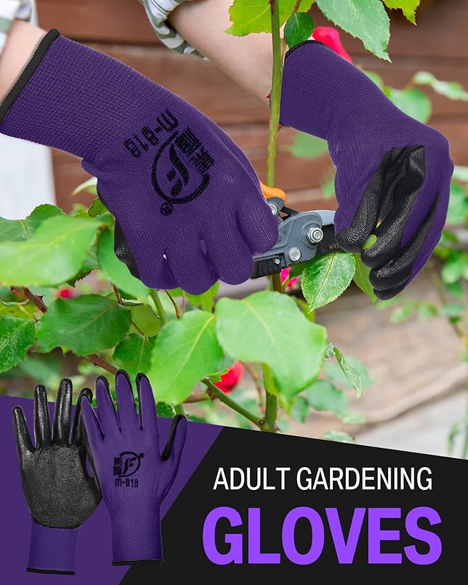 72 Pairs Gardening Work Gloves Bulk for Men Women, Rubber Coated Garden Multipack Safety Construction Glove