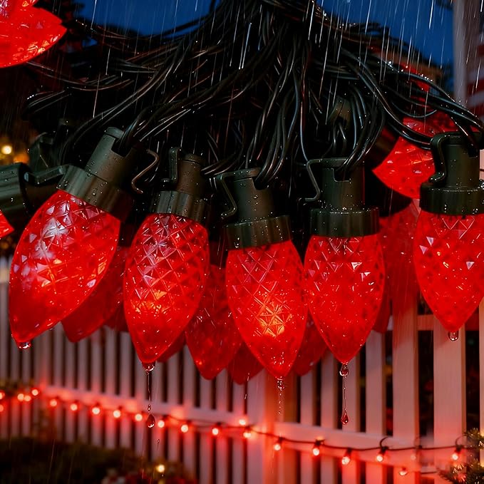 Joomer Christmas String Lights, 98FT 150 LED C9 Color Changing RGB Xmas Tree Lights Remote Control Outdoor Waterproof for Christmas Decor (Non-Connectable)