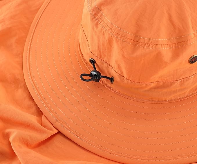 Home Prefer UPF50 Mens Sun Hat with Neck Flap Quick Dry UV Protection Cap Womens Wide Brim Fishing Hat Neck Flap Beach Garden
