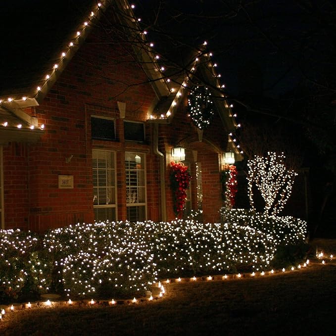 Uptotop Christmas 2 Pack String Light, Total 200 Count 40 FT Plug in Waterproof String Light Decorations for Party Carnival Supplies, Outdoor Yard Garden Decor (Warm White)