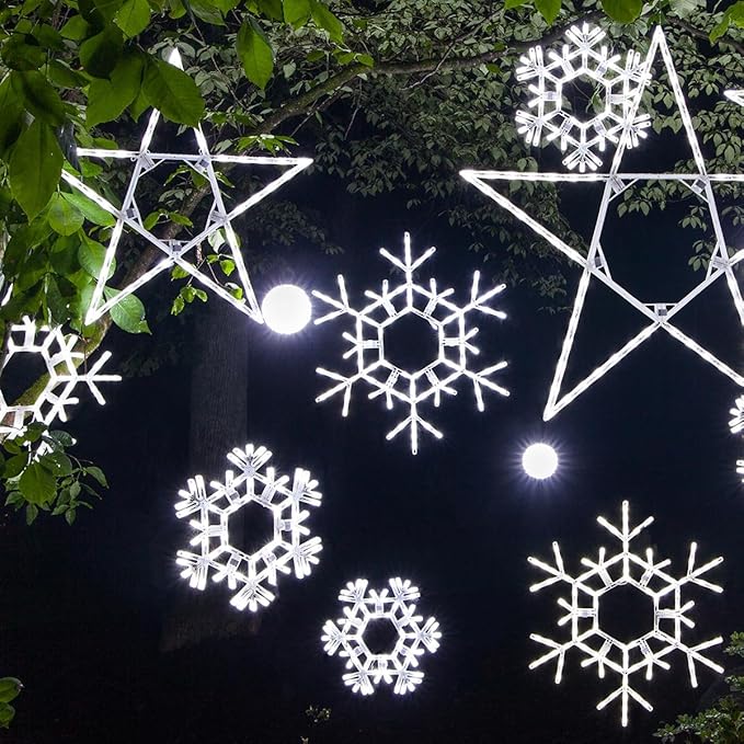 Kringle Traditions 20" Cool White Twinkle LED Snowflake – Folding Lighted Snowflake Decoration for Outdoor Christmas Displays, Large Holiday Yard Decor