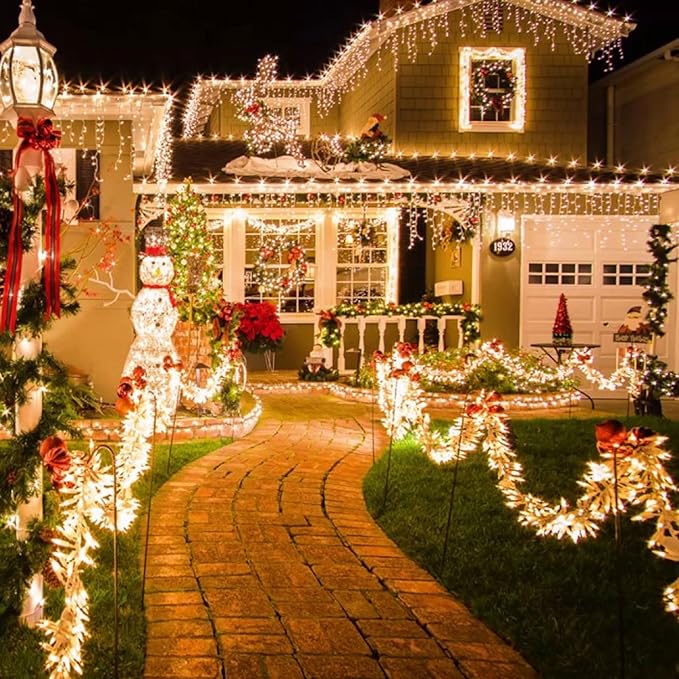 TW SHINE Christmas Lights, 1000 LED 328FT Christmas Tree Lights Plug in with 8 Modes, Remote Waterproof Christmas String Lights Outdoor Indoor Decorations for Xmas Party Yard Decor, Warm White