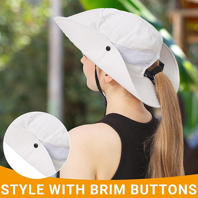 PFFY Sun Bucket Hats for Women Men UV Protection Wide Brim Fishing Hat Beach Outdoor Essentials