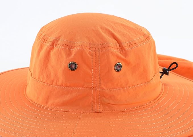 Home Prefer UPF50 Mens Sun Hat with Neck Flap Quick Dry UV Protection Cap Womens Wide Brim Fishing Hat Neck Flap Beach Garden