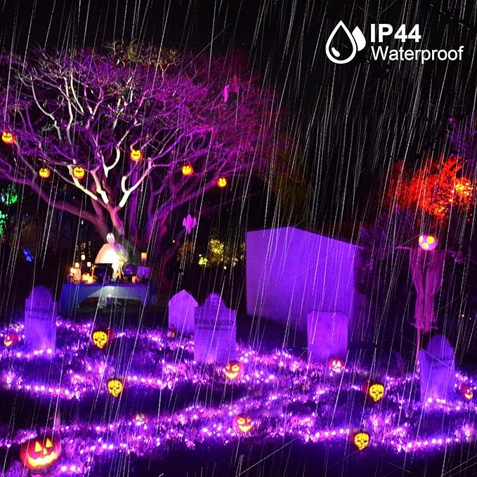 kemooie 500 LED Outdoor Fairy String Lights, 164 FT 8 Lighting Mode Plug in String Waterproof Light, for Outdoor Birthday Christmas Wedding Party Garden Balcony Decor (Purple)