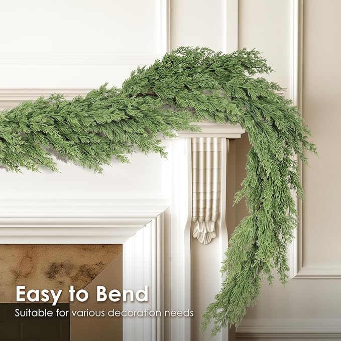 WBHome Real Touch Pinus Garland for Christmas Holiday Seasonal Outdoor/Indoor Home Decor, 6FT Long