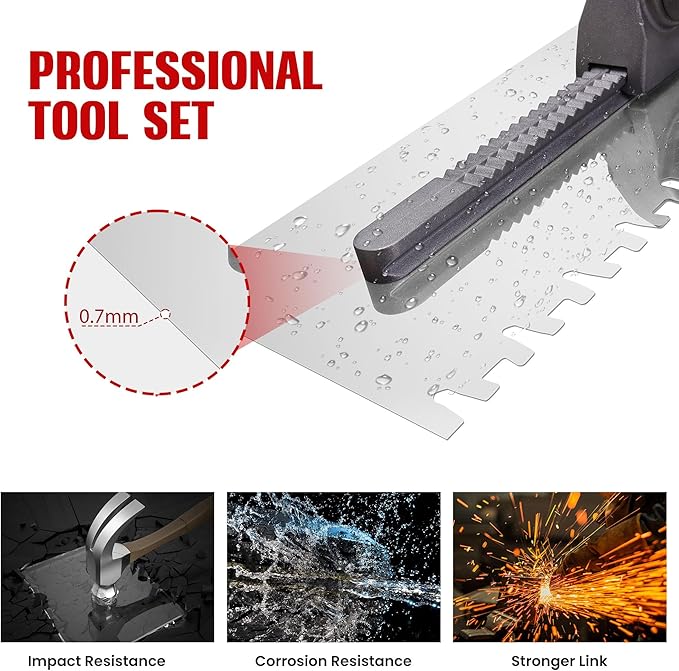 Fishark Switchable Notch Trowel Set，8 Piece Trowel Box Kit, Made of Premium Stainless Steel with Soft Grip Handle, Perfect Tool for Cement, Concrete, Masonry Tile Installation Work