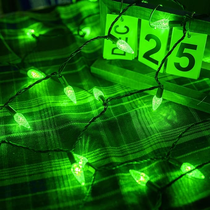 TW SHINE C6 Christmas String Lights, 200 LED 66 FT Outdoor with 8 Modes Timer, Waterproof Connectable for Indoor Yard Xmas Tree House Decorations (Green)