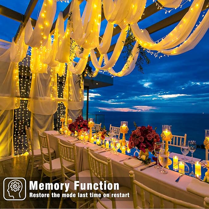 Christmas Lights Indoor, 132FT 400 LED Outdoor String Lights with 8 Modes Waterproof, Plug in Fairy Twinkle Lights Clear Wire for House Bedroom Patio Window Garden Wedding Decorations