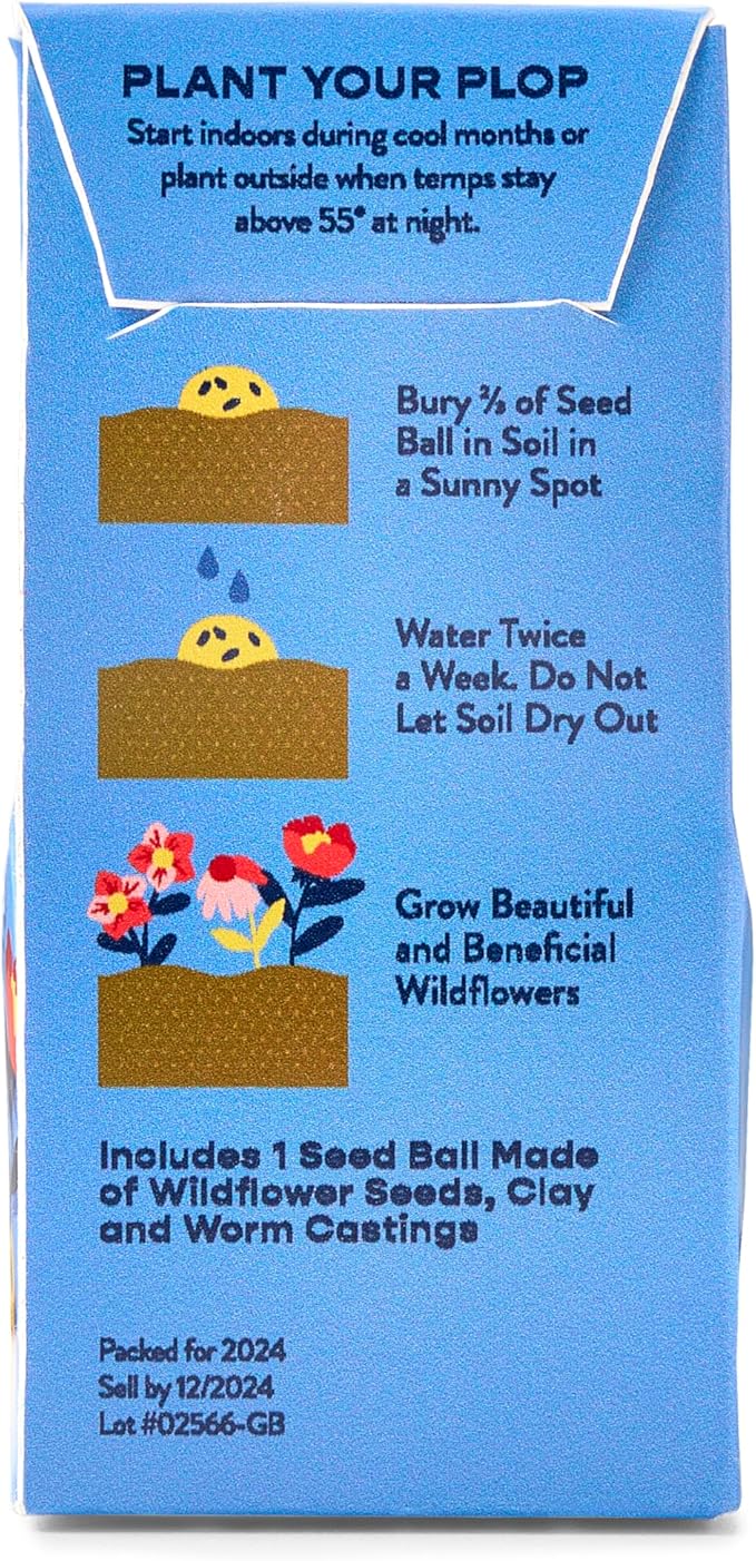 Modern Sprout Wildflower Seed Ball Poop - Christmas Gift - Non-GMO, Hand-Rolled Clay Seed Bombs with Wildflower Seeds - Plop Plant & Grow Gardening Gift Set for Kids & Adults (Jingle Plop - Pack of 3)