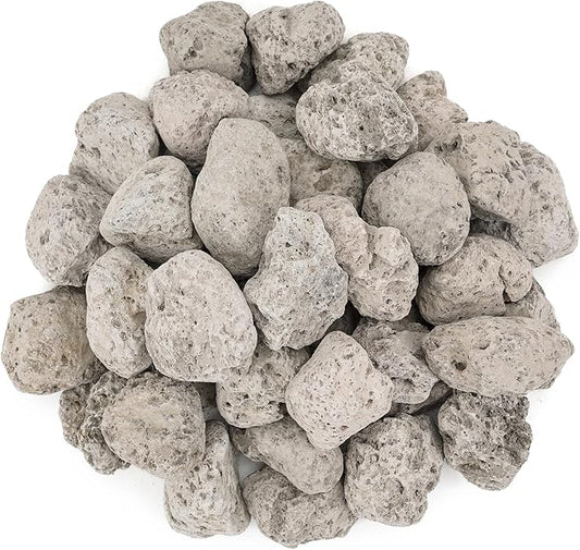 Stanbroil Light Weight White Lava Rock Granules - Natural Volcanic Rocks Decorative Landscaping Stones for Outland Living Bond Portable Fire Pit, Gas Log Set and Fireplace - 5 Pounds (1.2" - 1.9")