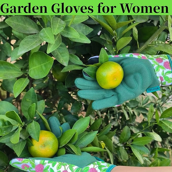 Thorn Proof&Puncture Resistant Gardening Gloves with Grip,Garden Glove for Women, Leather Yard Work Gifts