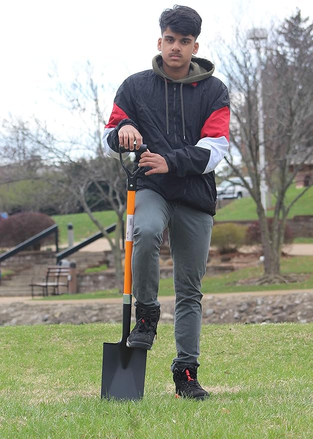 Ashman Spade Shovel (6 Pack) – 41 Inches Long D Handle Grip – The Single Shovel Weighs 2.2 Pounds and has a Durable Handle – Premium Quality Multipurpose Orange Spade Shovel with Strong Build.