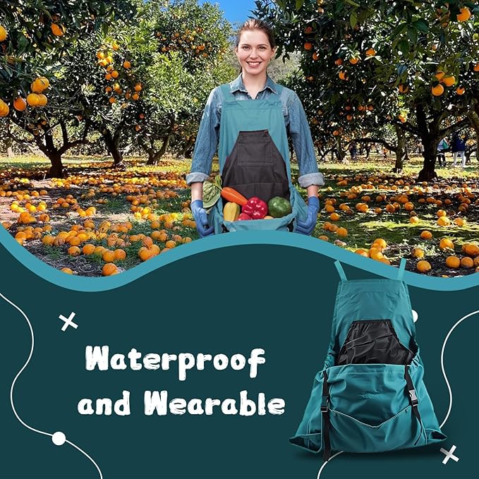 Harvest Apron,Garden Aprons,Garden Mandil for Women with Pockets,Harvesting Apron for Picking Fruits, Crops