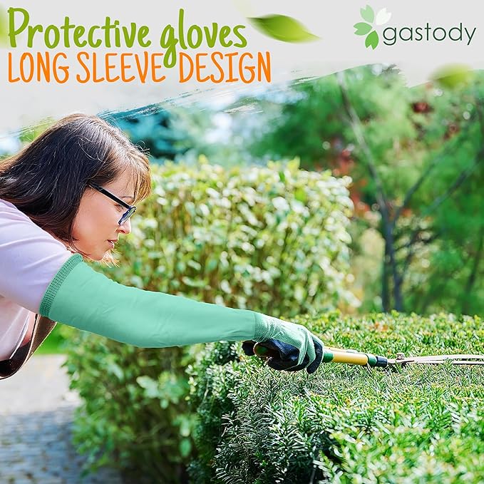 Long Sleeve Gardening Gloves Women and Men - Long Cuff Garden Gloves, Multipurpose Heavy Duty Outdoor and Indoor