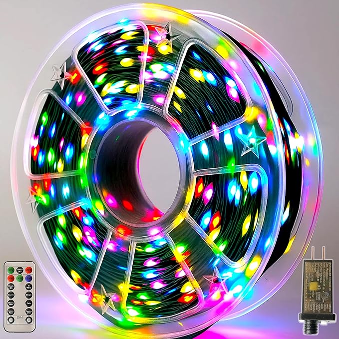 Christmas Lights 1200 LED 394 FT, IP67 Waterproof Christmastree Lights with 8 Modes, Remote Control 3 Timers & Memory Function Xmas Decorations for House and Holiday (Multicolor)