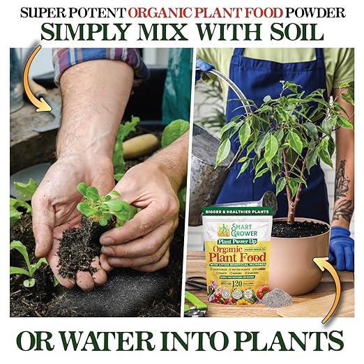 Organic Plant Food with Beneficial Microbes, Fast Acting Vegan Fertilizer for Vegetable Garden, Outdoor & Indoor Plant Fertilizer, Miracle Growth for Plants Concentrated Value 500GR Makes 120 gallons