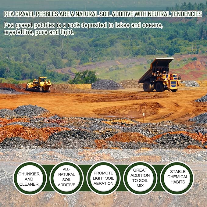 15 LBS GreyMixed Pea Gravel, Natural Succulent and Cactus Gravel Pebbles, Pebbles for Indoor Plants, Natural Gardens Mulching, for Houseplants, for Aquarium Gravel, to Maintain Soil Aeration(4-6mm)