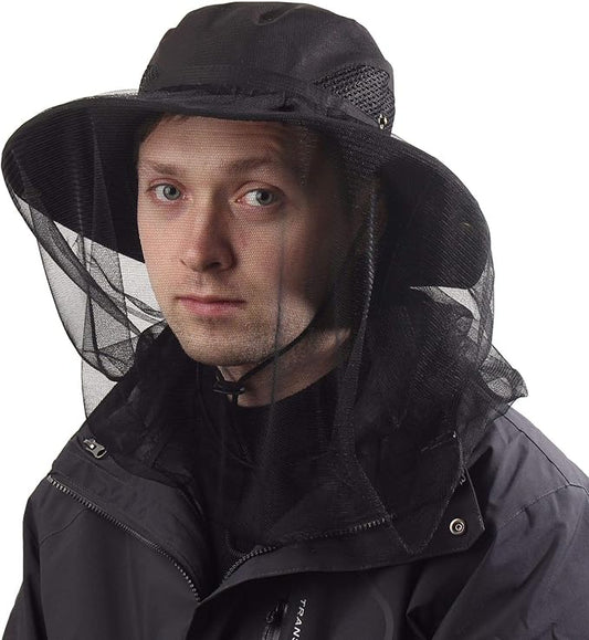 CAMOLAND Sun Hat with Removable Mesh Head Net Safari Hat Outdoor UV Protection